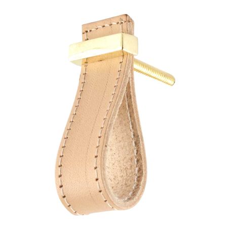 Cream Faux Leather Pull Knob